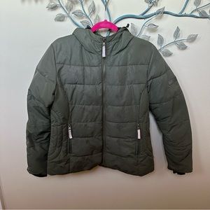 Obermeyer Army Green Hooded “Bombshell” ski jacket Sz 12